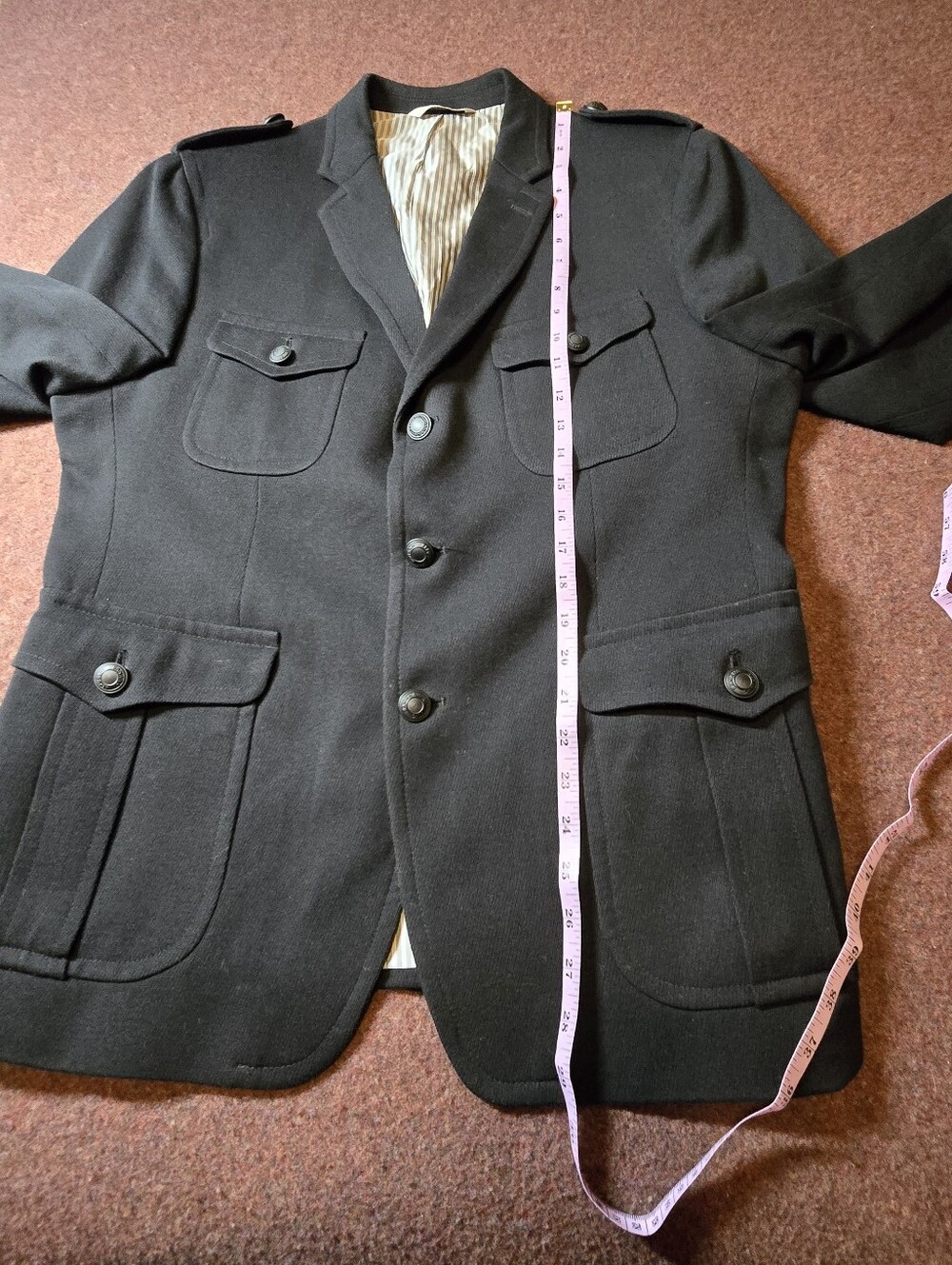 Banana Republic Heritage Military Blazer In Black 42S - Picture 5 of 13